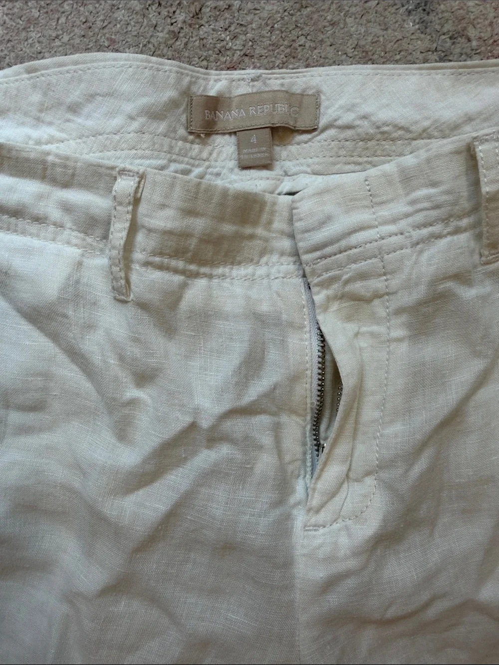 Women’s Casual Linen Blend Pants in Off-White